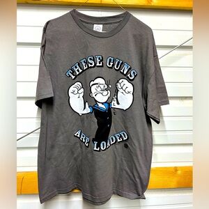 Vintage Popeye Delta Charcoal Graphic Men's Tee